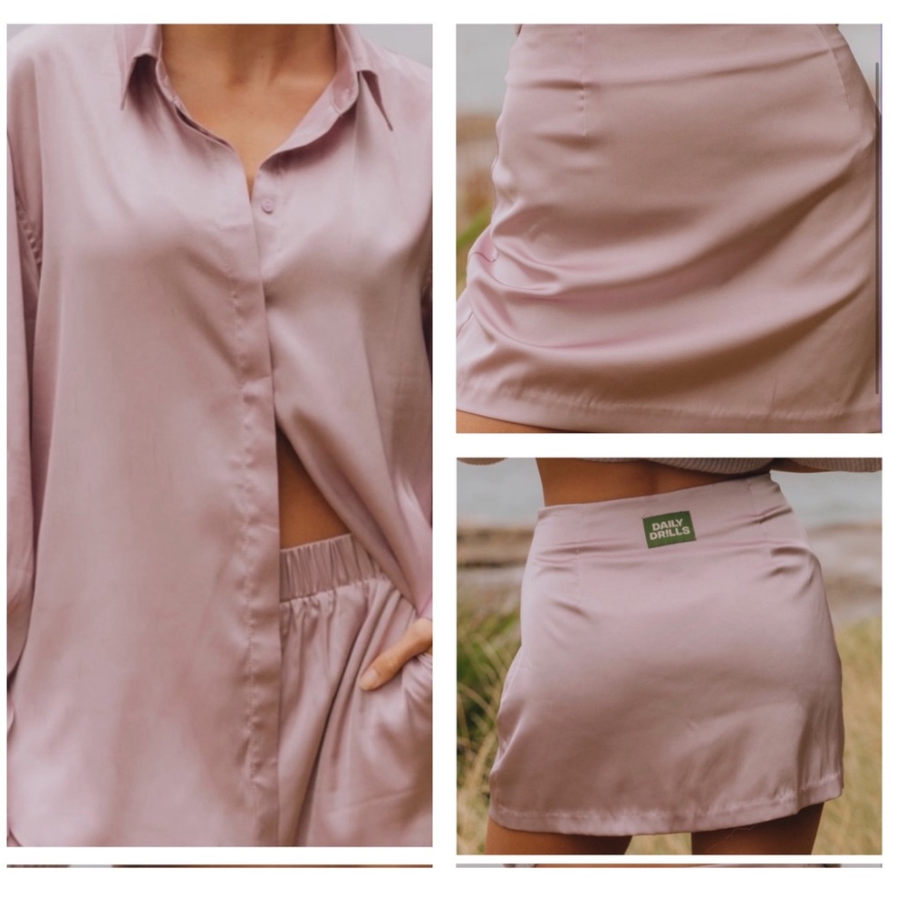 New Daily drills Silky Lavender Skirt Set